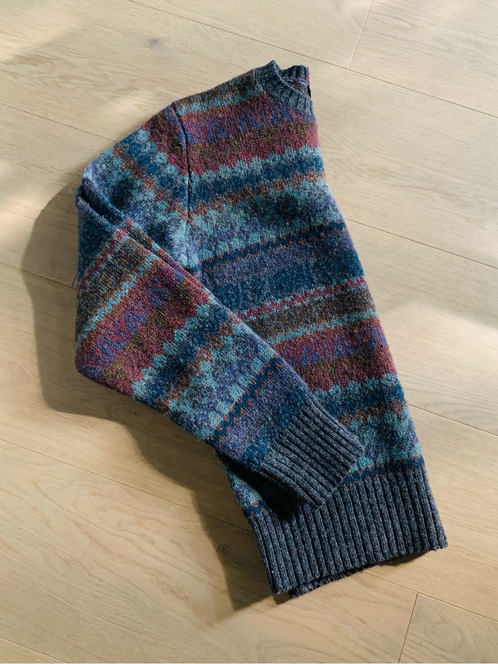 Vintage 80s Chaps Ralph Lauren 100% Shetland Wool Fair Isle Nordic Ski Sweater - Picture 11 of 11